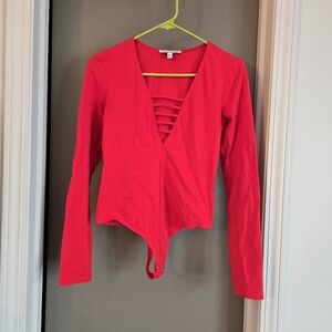 Express low cut long sleeve body suit